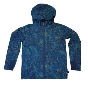 All in Motion Kids Blue Geometric Hooded Windbreaker – Size L (10/12)